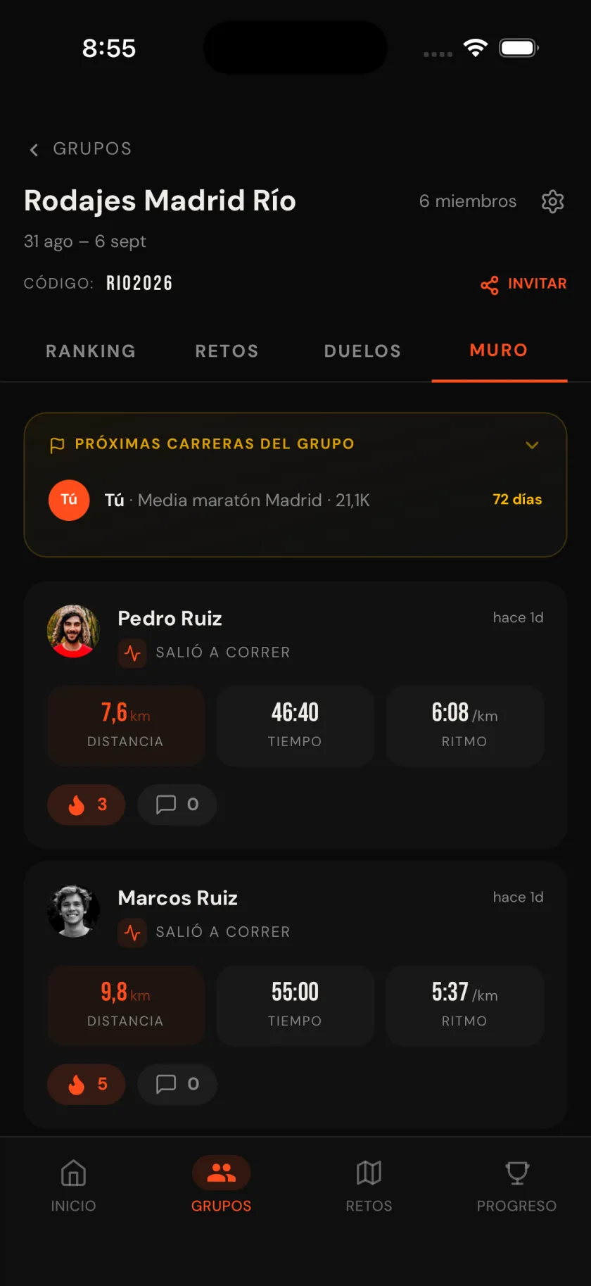 El muro del grupo