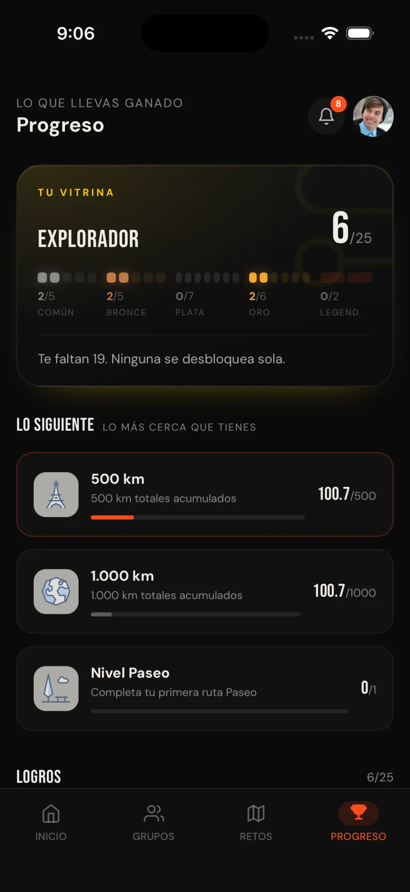 Logros y progreso